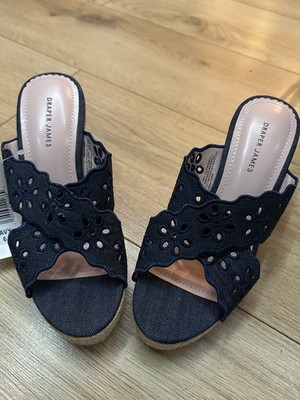 Draper James Wedges / Sandalen   Navy   Größe 6   Neu mit Etikett