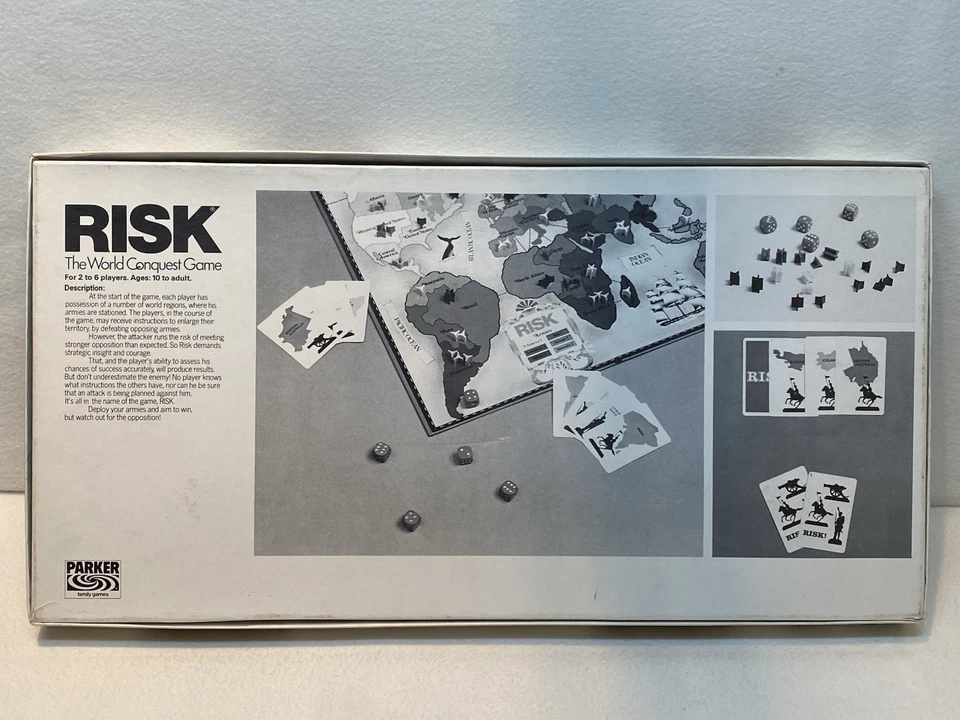 Vintage Original Risk Board Game - Parker Brothers 1985 - Checked and Complete - Image 4 of 4