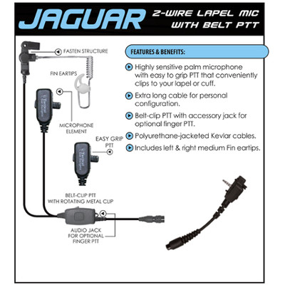 Earphone Connection JAGUAR Q-Release Earpiece for Vertex VX Series (See List)