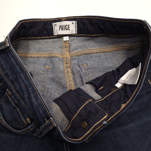 Jeans donna Paige Manhattan bootcut taglia 27 blu lavaggio scuro 33 cuciture interne - Foto 6 di 10