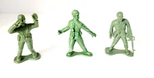 Vintage Army Soldiers by TOYSMITH 4" with Rifle Binoculars Grenade - Lot of 3