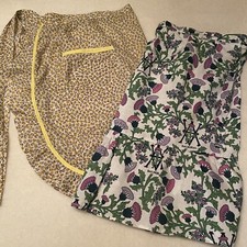 Apron Waist Tie Half Style Floral Print Vintage Choose One Or More