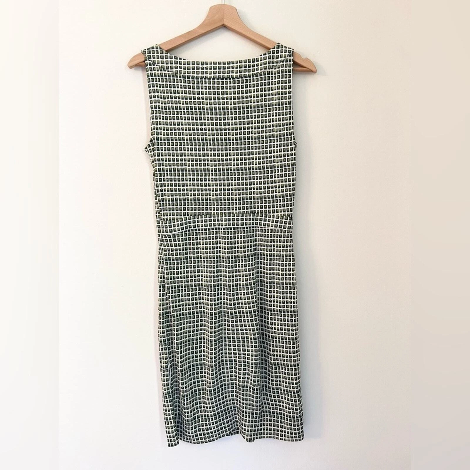 Abito Tory Burch XS Paris seta verde finestra senza maniche ufficio lavoro