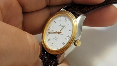 Rare Vintage Tissot PR50 Two-Tone Clear Back Automatic Men's Rare Vintage Tissot PR50 Two-Tone Clear Back Automatic Men's