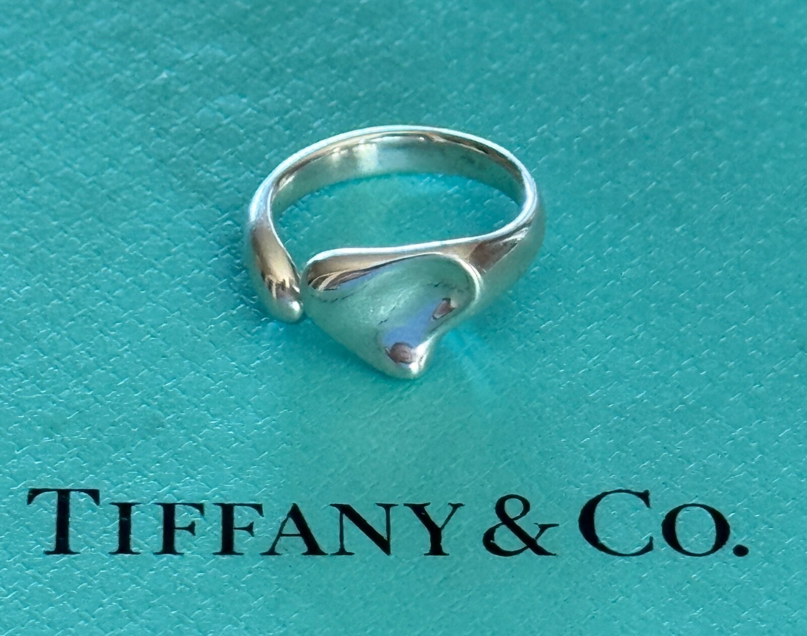 Tiffany & Co. Elsa Peretti Full Heart Ring Sterling Silver 925   Size 6 US