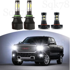 For 2014-2015 Gmc Sierra 1500 4x Front Led Headlight Fog Light Bulbs Kit 6000k