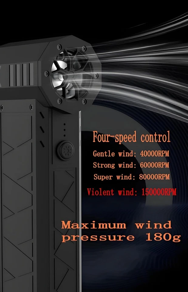 Potente plumero de aire de 180000 RPM - Soplador eléctrico recargable para computadora/coche Foto 4 de 4