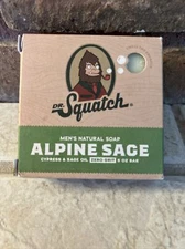 Dr Squatch Soap Alpine Sage Cypress & Sage Oil Zero Grit 5oz Bar New