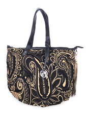 Marina Galanti Bag Tote Vintage Bohemian Paisley Baroque Tapestry Tassel Logo