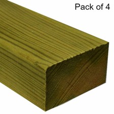 Pressure Treated Softwood Timber 50mm x 50mm (2" x 2") 2.4m & 3.0m - Packs of 4