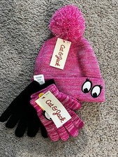 Cat And Jack Pink Beanie And Set Of 2 Gloves Size 3 Years