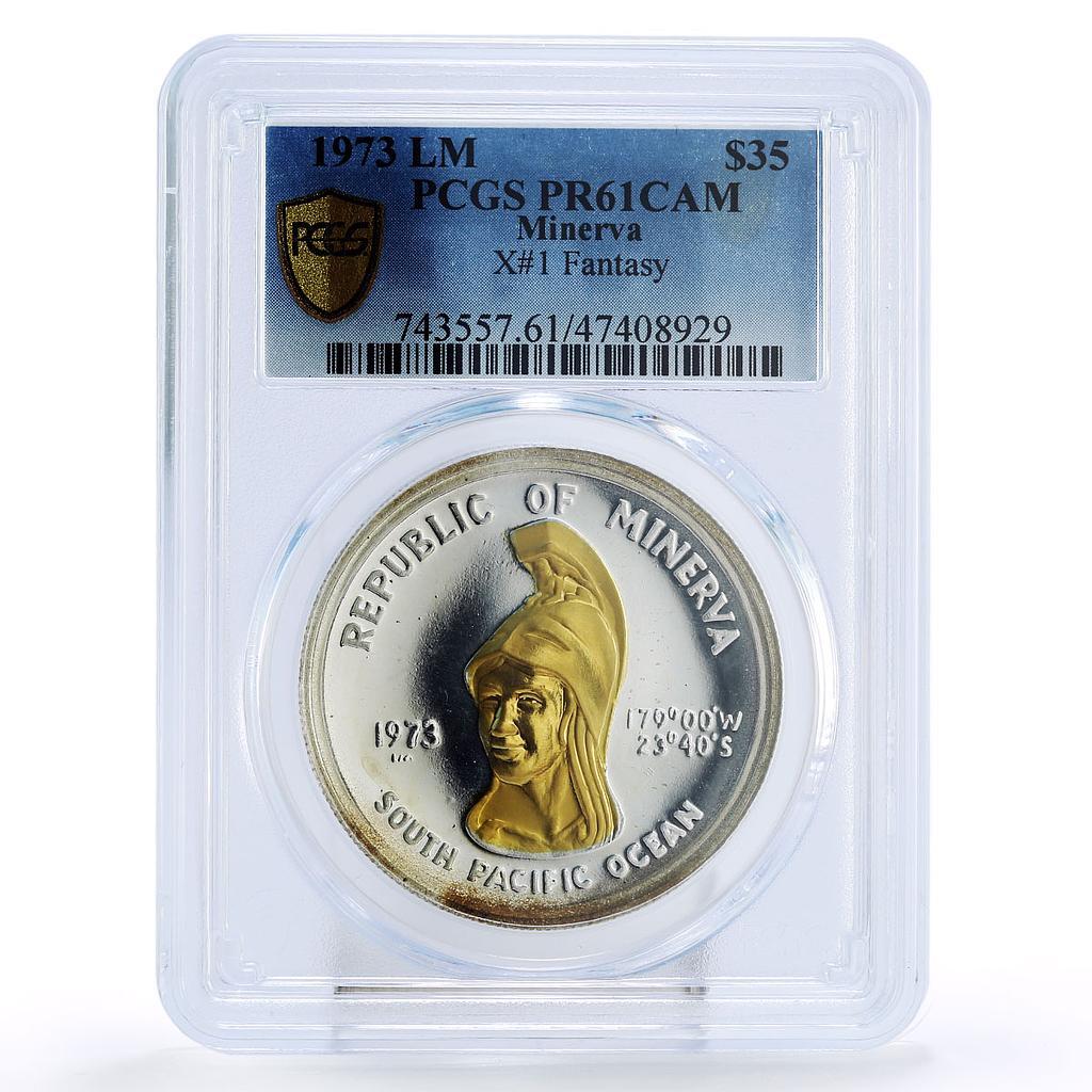 1973年 ミネルヴァ共和国 硬貨 シルバー ゴールド 24K 1973 Minerva