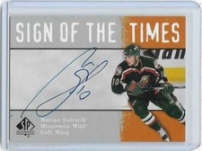 2000-01 UD SP Authentic hockey Marian Gaborik Sign of the Times auto card WILD