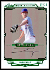 2019 Leaf Trinity Clear Autographs Green #CAJW2 Josh Wolf New York Mets/25