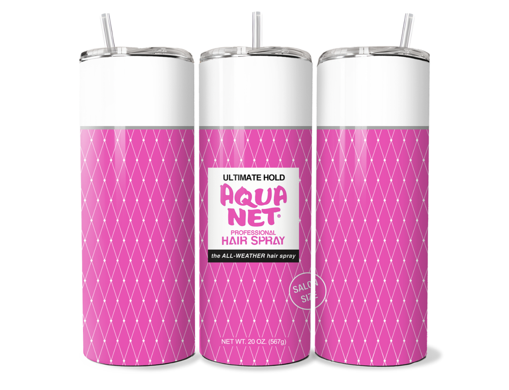 Tumbler Aqua Net Professional Hair Spray with Straw 20oz for Hot and Cold Drink