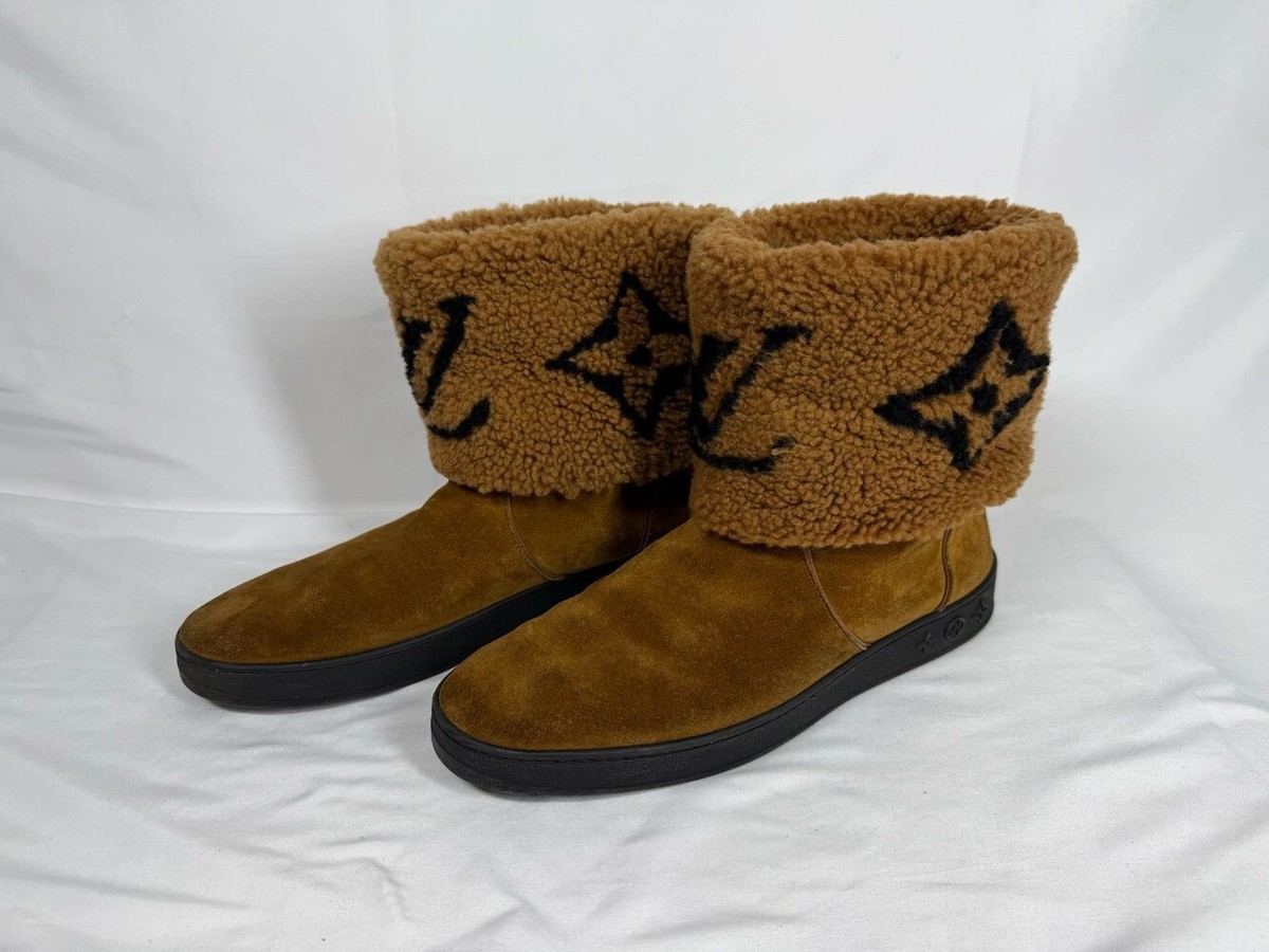 Louis Vuitton Suede Calfskin Shearling Snowdrop Flat Ankle Boot US  TS342095