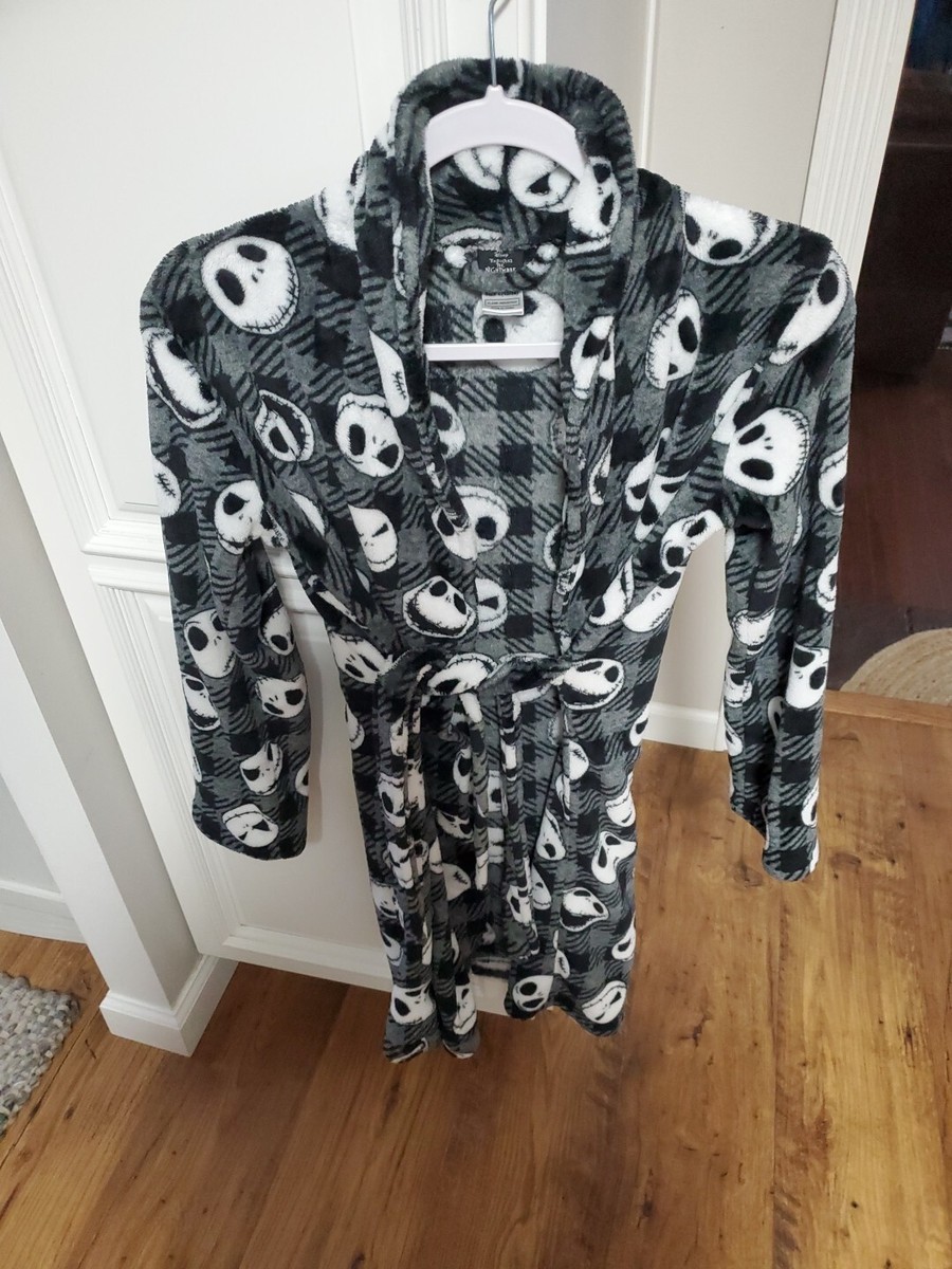Nightmare Before Christmas Robe Jack Skellington Pajamas Boy Girl Disney Sz  12/1