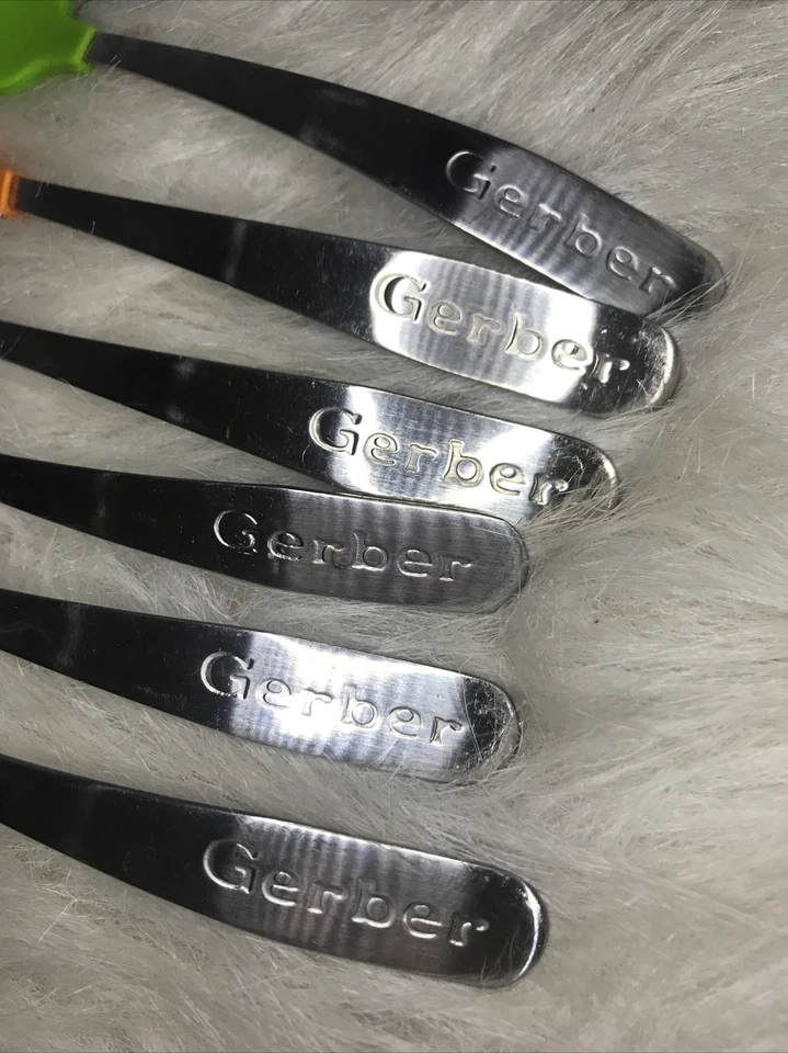 Juego de 6 cucharas de mordida suave Gerber Graduates utensilios de bebé con punta de silicona suave 12 Foto 2 de 4