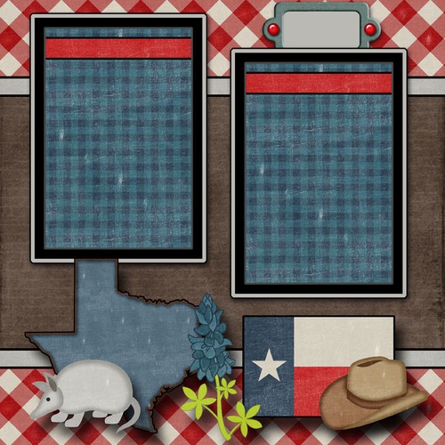 TEXAS travel 2 premade scrapbook pages paper piecing VACATION digiscrap ...