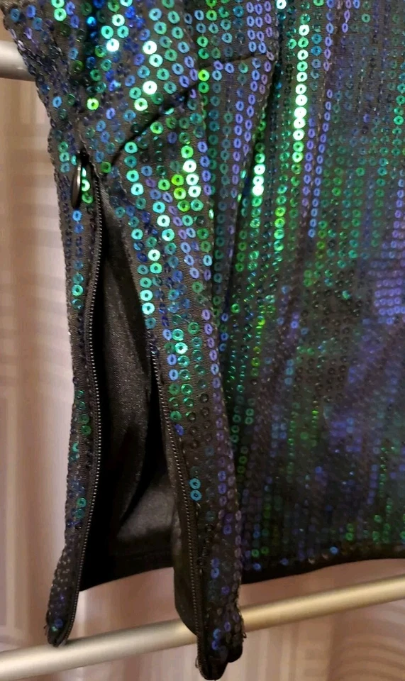 NWT Allegra K Womens Medium Green Sequin Top - Image 3 of 4