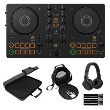 AlphaTheta DDJ-FLX2 Compact Beginner 2-Channel DJ Controller w HDJ CUE1