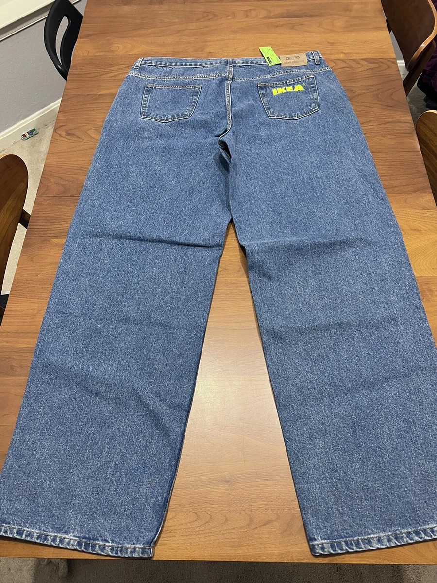 NWT Vintage 90s Ikea Staff Clothing High Waisted Embroidered Denim