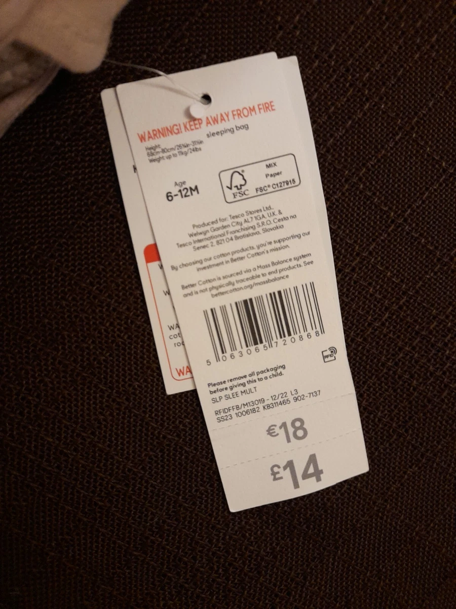 Tesco baby sleeping bag 1.5 tog sale