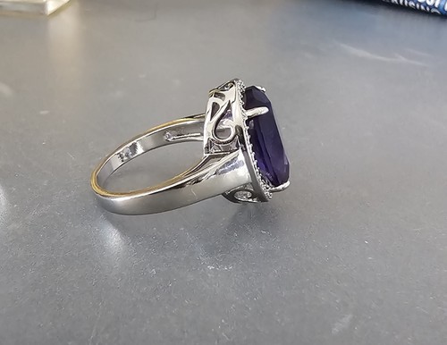 Elegant design Purple stone in Sterling Silver 925 Handmade Ring sz 6,7,8, 9 - Picture 5 of 5
