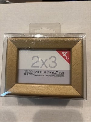 Set Of 4 Small  Studio Decor Photo Frames,Gold Tone
