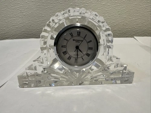 Vintage Ireland Waterford Crystal Small Mini Mantle Clock w/Waterford Clock Face