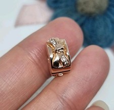 NUOVO originale Pandora oro rosa scintillante fiocco clip ciondolo zirconi trasparenti 💕 ALE MET 
