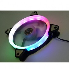 12cm Cooling Fan with Colorful LEDs Silent Operation 12 Volt Power Supply
