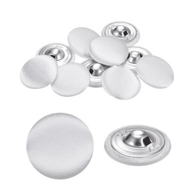10pcs 1\'' Round Fabric Sewing Buttons with White Stem