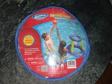 NEW Swimways Spring Jam Basketball & Durable Inflatable Basketball Hoop Pool fun