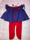 Vintage Cabbage Patch Kids/Doll Clothes - Blue Check Swing Dress (319)