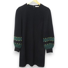 TORY BURCH Knee-Length Dress with Design Sleeves, Size XS, Black Women USED