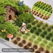 104pcs Miniature Static Grass Tufts Mixed Color Model Grass for Diorama Scenery