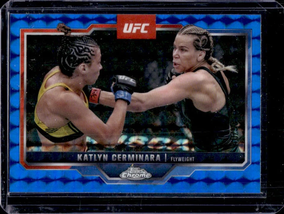 2025 Topps UFC Chrome Katlyn Cerminara Blue Geometric Refractor #/99