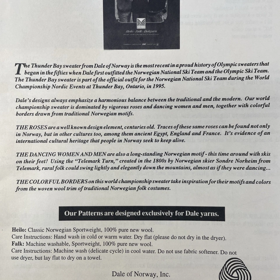 Dale Of Norway Thunder Bay 1995 Norwegian Knitting Patterns Sweaters Hats Gloves - Image 2 of 4