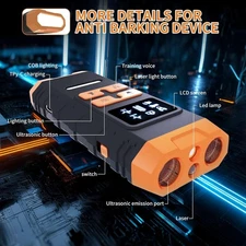 Dog Bark Deterrent Device HD Display Ultrasonic AntiBarking Training Modes 60 ft