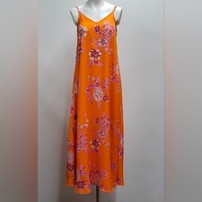 Vince Camuto Women's Rio Gardens Printed Dress Size XS Sunset Orange Tropical