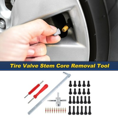 Tire Valve Stem Puller Set Silver Tone Puller Multi-function Wrench 1Set