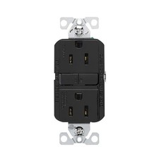 Eaton GF15BK-WP 15A 125V Slim Design GFCI Black Receptacle