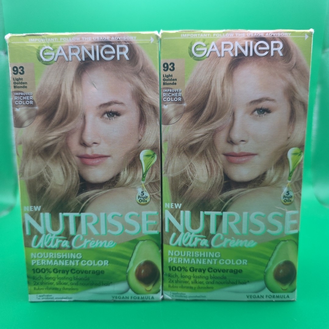 2 Pack Garnier Nutrisse #93 Honey Butter Light Golden Blonde Permanent Haircolor