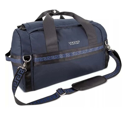 Versace Parfums Faux Leather Duffle Backpack Weekender Travel Bag