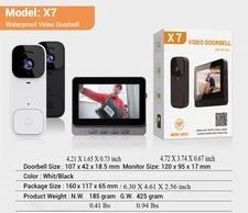 Smart Visual Intercom Video Doorbell PIR Motion + Wireless Chime+FREE Cloud Save