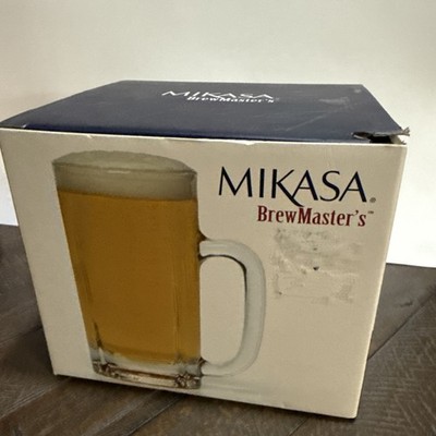Mikasa Brewmasters Beer Mugs Set 4 Glass Tankards Original Box Unused