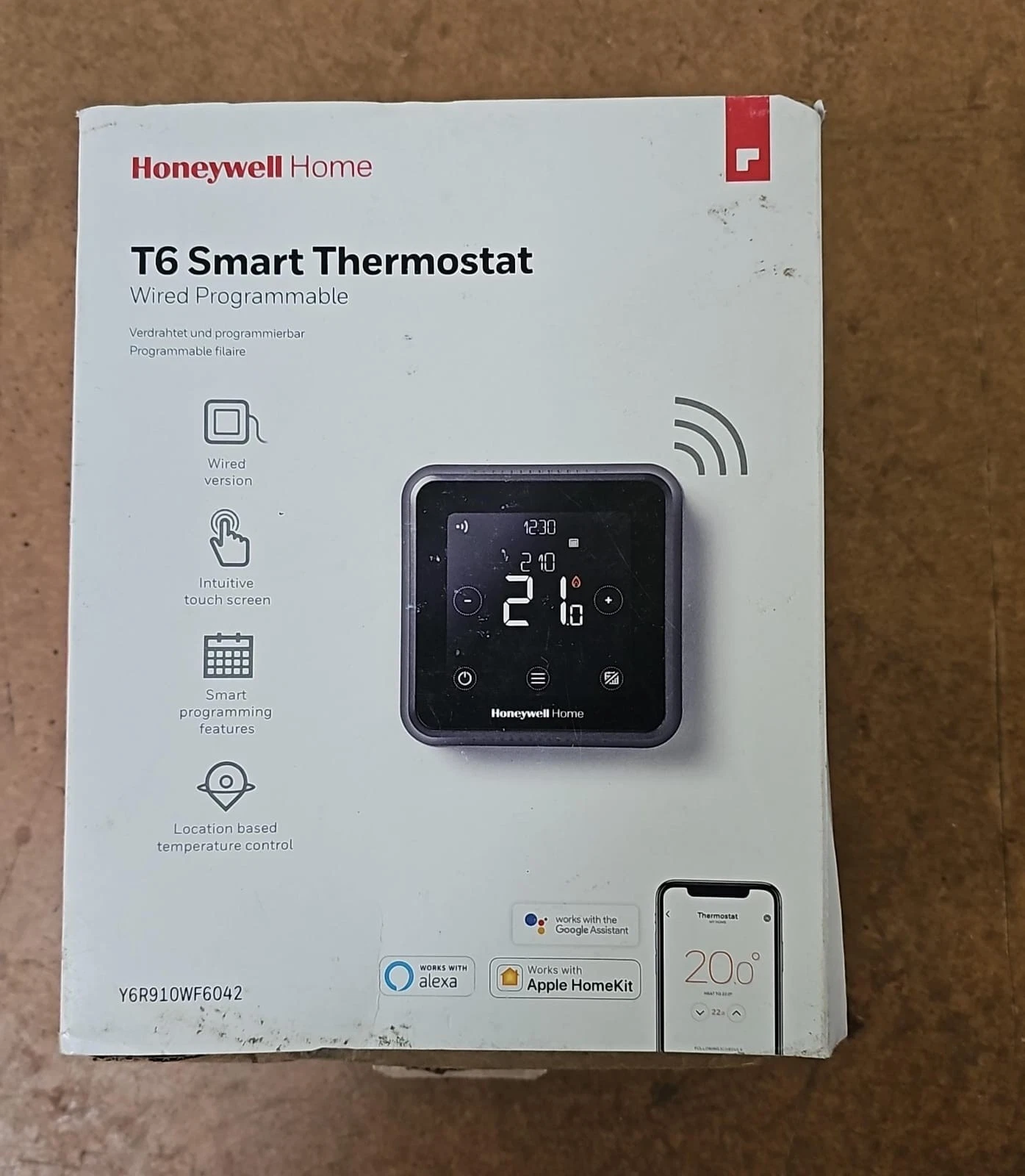 Honeywell Home T6 Y6R910WF6042 Smart Programmable Touchscreen Thermostat - Black