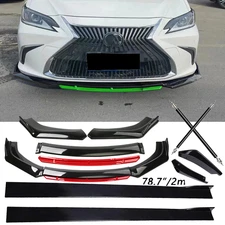 Front Bumper Lip Chin Splitter Spoiler Side Skirt Black Red For Lexus LS460 LS