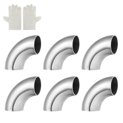 90 Degree Exhaust Elbow Pipe Kit, 0.05 Inch Thickness 1.18 Inch OD, Pack of 6